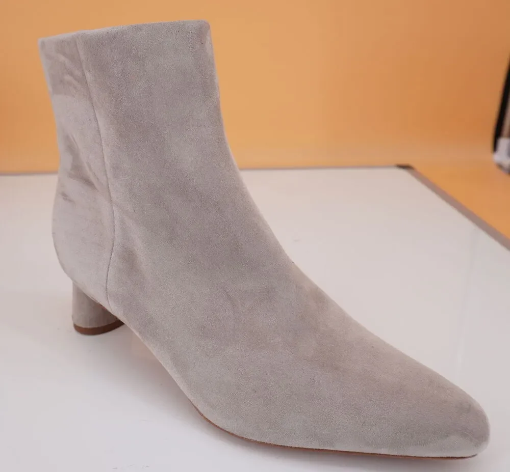 Vince Hilda Grey Suede Leather Side Zip Ankle Bootie SZ 7 New $390 Women's New